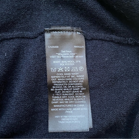 TED BAKER merino wool lightweight gray purple turtleneck sweater size 3 - Picture 12 of 15